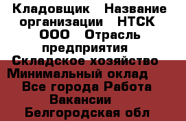 Кладовщик › Название организации ­ НТСК, ООО › Отрасль предприятия ­ Складское хозяйство › Минимальный оклад ­ 1 - Все города Работа » Вакансии   . Белгородская обл.